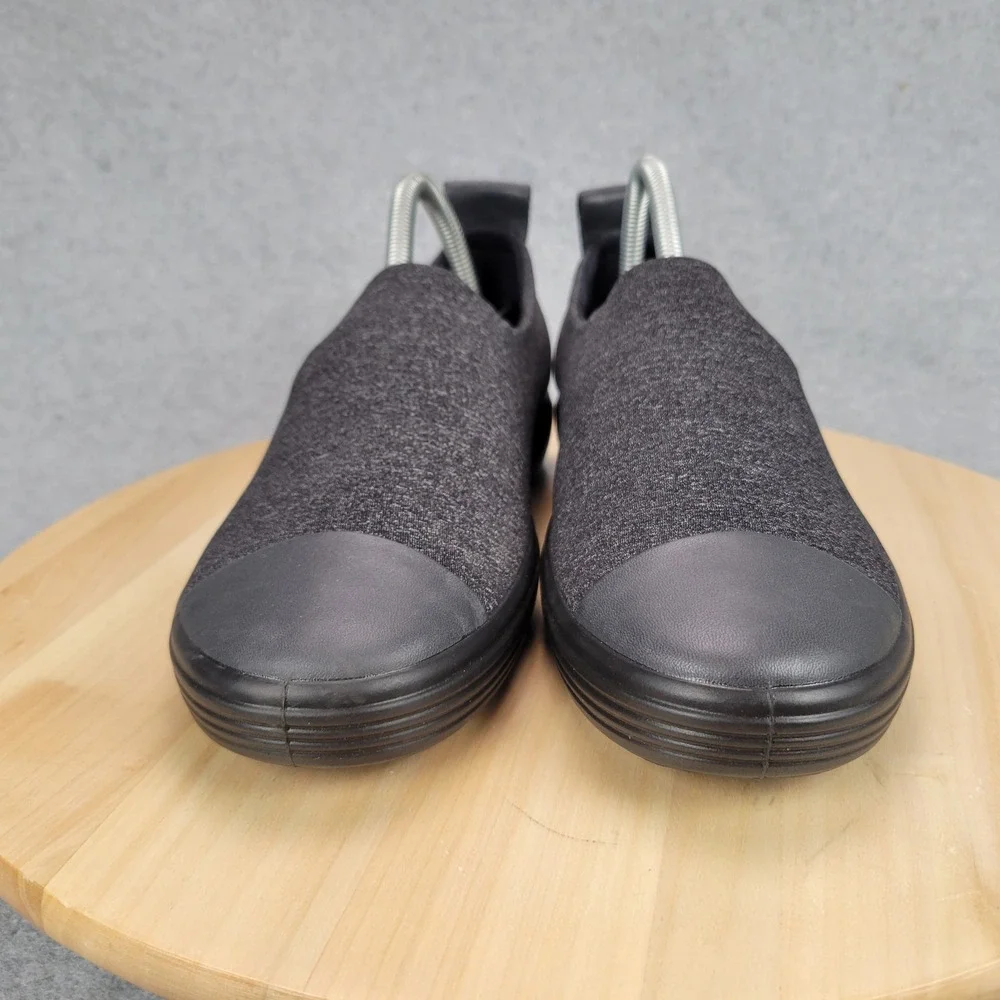 ECCO Soft 7 Gore Tex Slip On Sneakers Charcoal Grey Leather Waterproof Womens 40